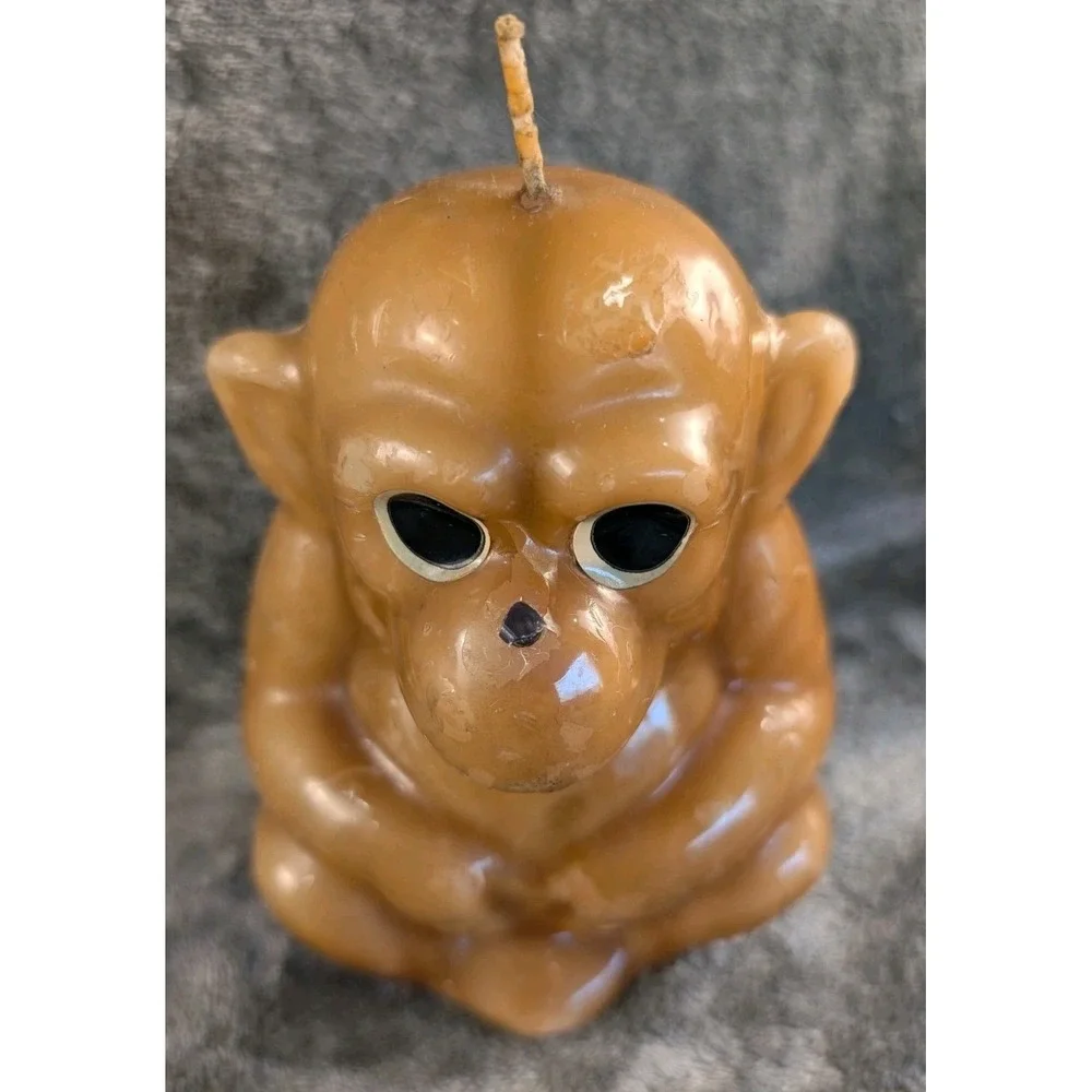 Monkey Candle Figurine Novelty Candle Unique Home Decor Gift Idea White Elephant